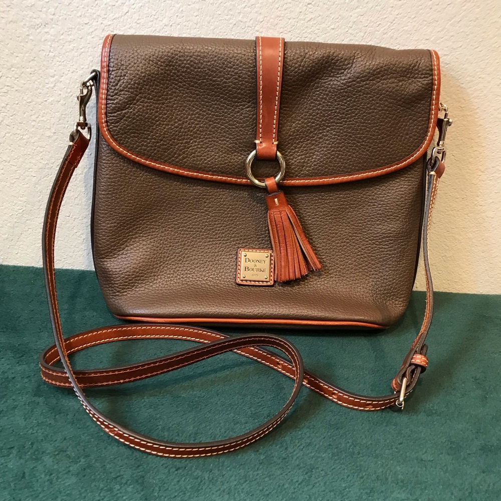 Dooney & Bourke Tan and Dark Taupe Crossbody Bag